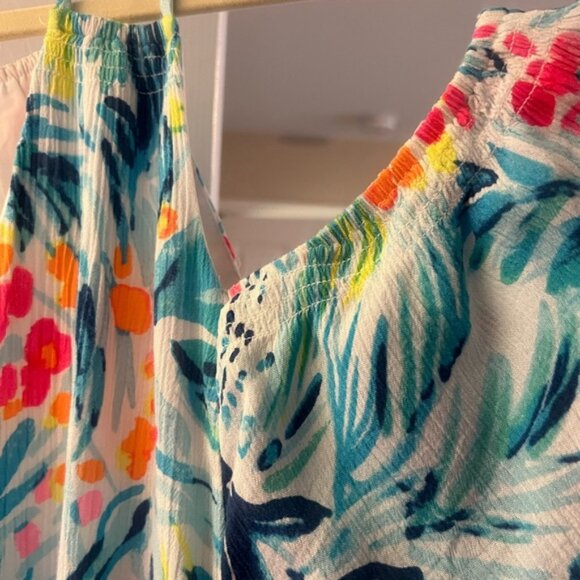 Lilly Pulitzer cold shoulder mini dress size large in floral print. - Picture 5 of 7